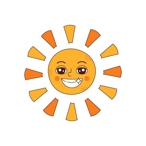 Premium Vector Retro Groovy Sun Character