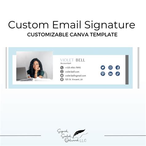 Customizable Canva Email Signature Template Signedsealeddelivered21