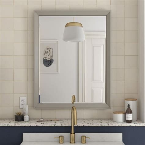 Dark Grey Bathroom Mirror Rispa