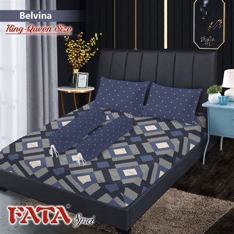 Jual FATA Sprei Minimalis Belvina Ukuran King 180x200 Queen 160x200