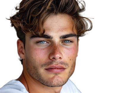 Portrait Of Handsome Brunette Man On Isolated Transparent Background Png