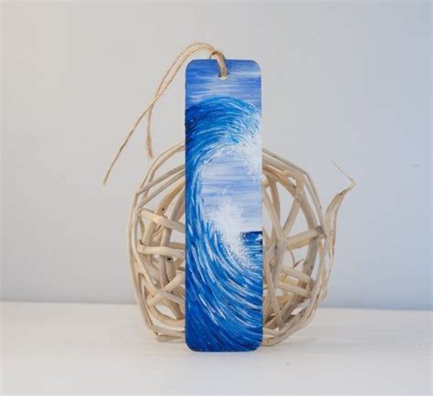 Wave Bookmark Hand Painted Ocean Surf Bookmark Wild Wave Etsy Ocean Waves Art Ocean Surf