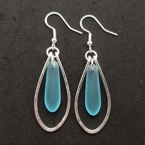 Made In Hawaii Hammered Wire Loop Turquoise Bay Blue Sea Etsy