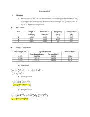 Resonance Lab Docx Resonance Lab I Objective A The Objective Of