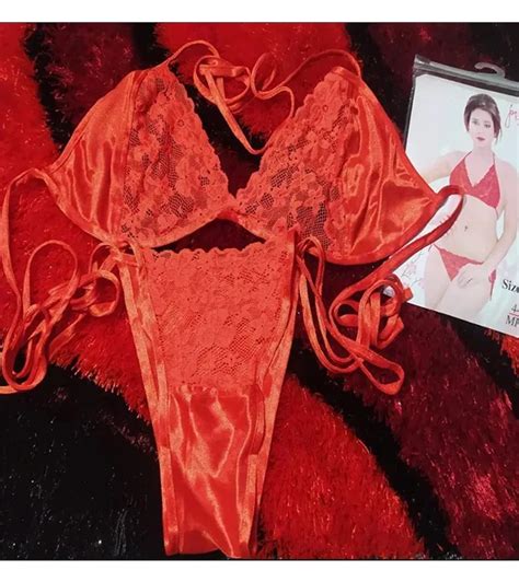Red Satin Soft Bikini Set For Women ZDrop