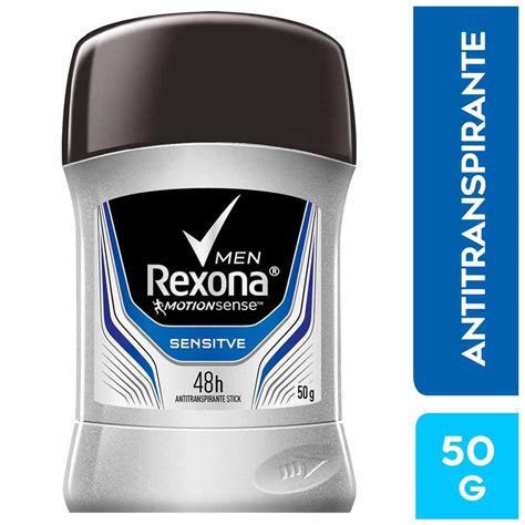 Desodorante En Barra Para Hombre Rexona Sensitive Frasco 50g Plazavea