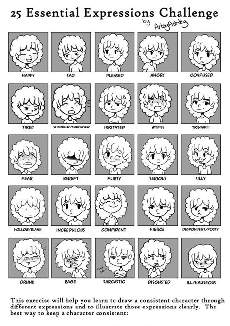 25 Essential Expressions Challenge By Artsyashley13 On Deviantart