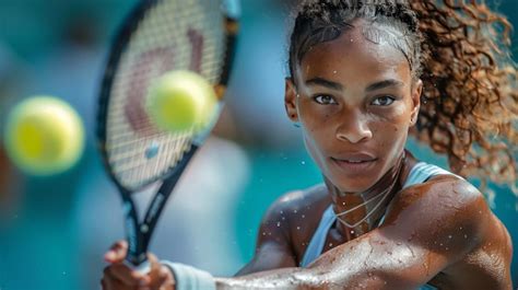 Premium Photo Woman Holding Tennis Racquet On Tennis Court