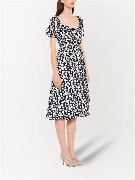 Miu Miu Floral Print Silk Dress Farfetch