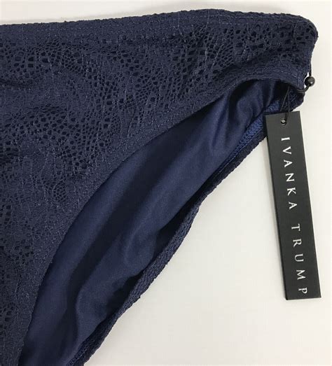 Ivanka Trump Navy Blue Eyelet Lace Hipster Swimsuit Bikini Bottoms Sz