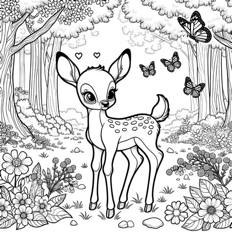 Bambi Coloring Page Lulu Pages