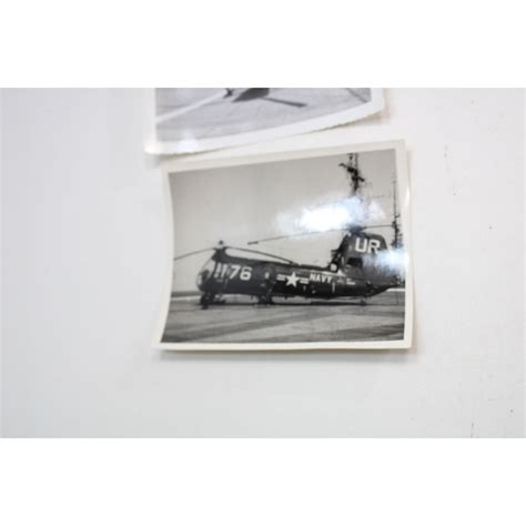 3 Navy Helicopter Photos Aircraft Carrier Copter 88920 Vintage Snapshot ...
