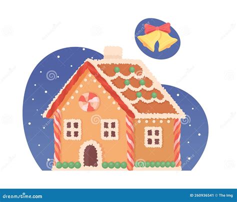 Gingerbread House 2d Vector Isolated Illustration Stock Vector