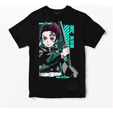 Remera Demon Slayer Tanjiro Kamado Negra Ideas Mvd Meses Sin