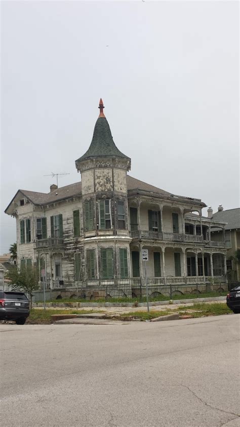 Early 1900s House Abandoned On A Street Corner Galveston Texas