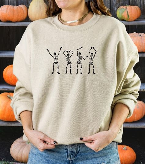 Ymca Dancing Skeletons Halloween Crewneck Sweatshirt Spooky Season