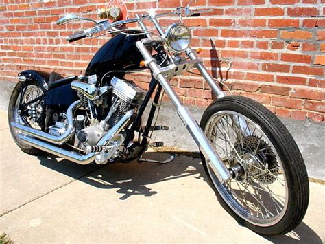 Black And Chrome Rigid Harley Davidson Custom Motorcycle W 50 Miles