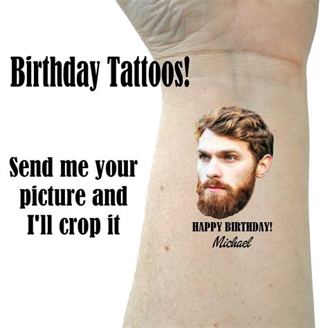 Birthday party tattoos Birthday tattoo Happy birthday tattoo face ...