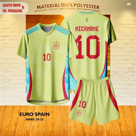 Jual PREMIUM BAJU JERSEY BOLA EURO SPAIN SPANYOL AWAY 2024 2025 FULL