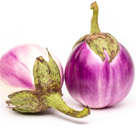 Eggplant ‘rotonda Bianca Sfumata Di Rosa 50 Seeds Solanum Melongena