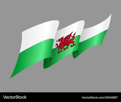 Welsh flag wavy abstract background Royalty Free Vector