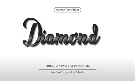 Premium Vector 3d Text Effect Diamond Vector Design