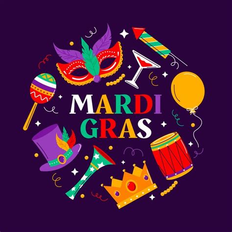 Premium Vector Flat Mardi Gras Festival Illustration