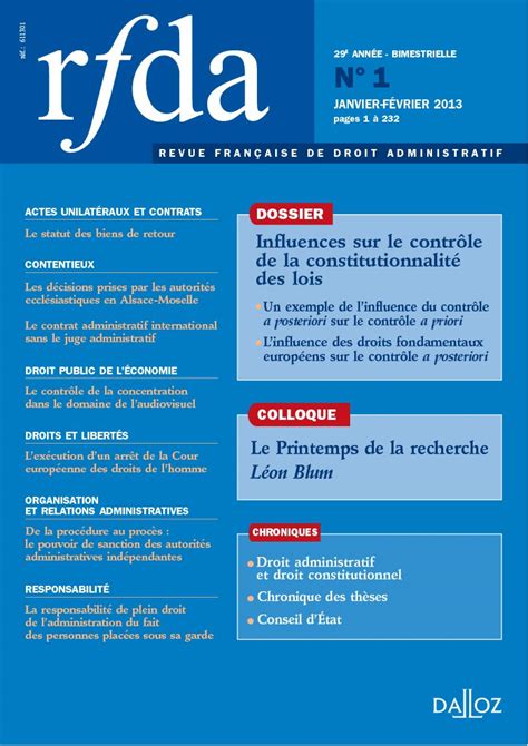 Revue Française De Droit Administratif N° 01 Du 07032013