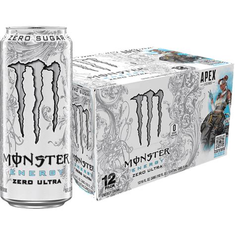 Monster Energy Zero Ultra Sugar Free Energy Drink 16 Fl Oz 12 Pack