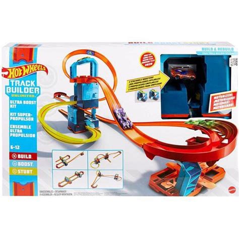 สนคาขายด Hot Wheels Track Builder Unlimited Ultra Boost Kit Motorized เพลยเซต ชดรางแขง