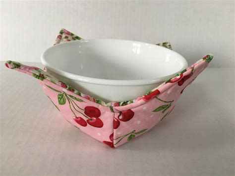 Cherry Blossoms Microwave Bowl Holder Cozy Hot Pad Made In Michigan