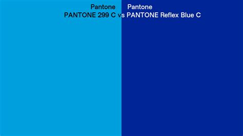 Pantone 299 C Vs Pantone Reflex Blue C Side By Side Comparison