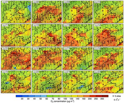 Spatial Distributions Of The Modeled Colored Shadings And Observed