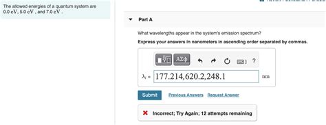 Solved The Allowed Energies Of A Quantum System Are 0 0 EV Chegg