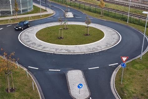 Roundabout Intersection Road Layout Stock Image - Image of road, high