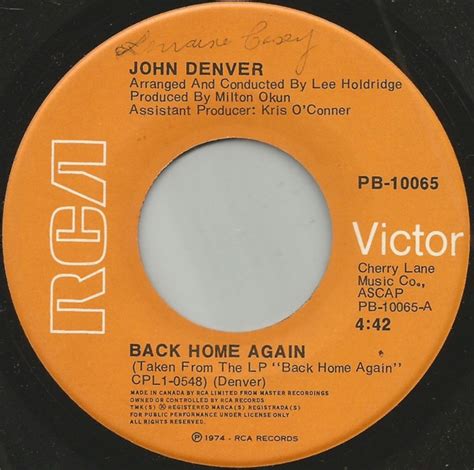 John Denver – Back Home Again (1974, Vinyl) - Discogs