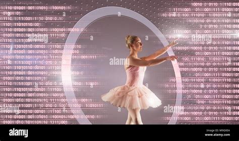 Ballet Dancer With Digital Technology Interface Stock Photo Alamy