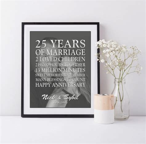 Personalized 25th Anniversary T Picture 25th Wedding Etsy