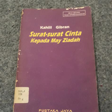 Jual Surat Surat Cinta Kepada May Ziadah Kahlil Gibran Ori Kab