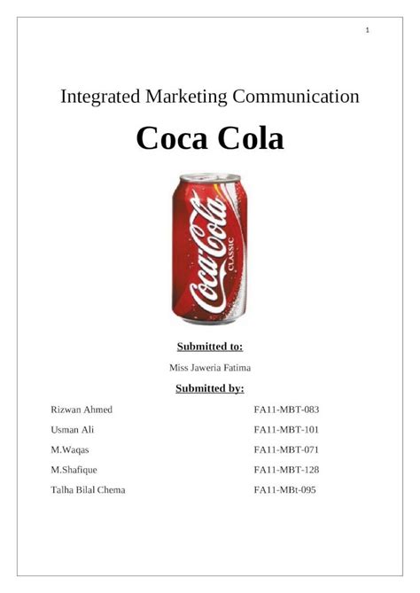 Doc Imc Of Coca Cola Dokumen Tips