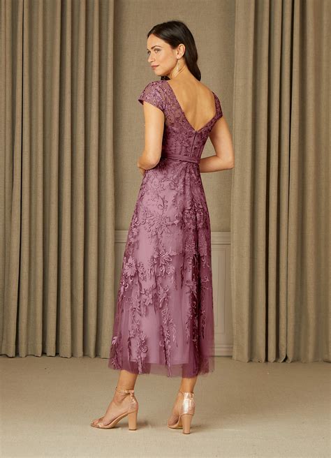 Azazie Sanna Vintage Mauve A Line Scoop Lace Tulle Dress Azazie Ca