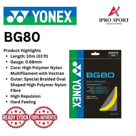 Yonex Bg80 Badminton String White Neon Pink Sky Blue Royal Blue