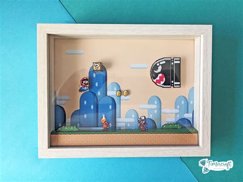 Super Mario World Pixelframe Shadowbox Timercraft