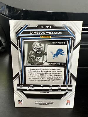 Panini Prizm Jameson Williams Rookie Rc Negative Variations Prizm