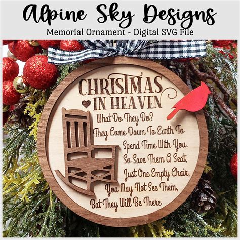 Christmas In Heaven Ornament SVG Christmas In Heaven SVG Etsy