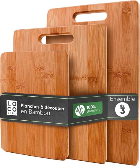 Relaxdays 10019154 Lot de 4 Planches à découper en bois de bambou de