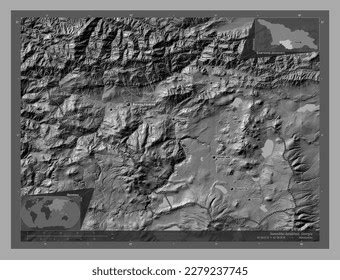 Samtskhejavakheti Region Georgia Bilevel Elevation Map Stock