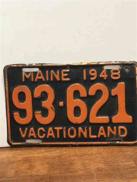 Vintage Maine 1948 93 621 Brass License Plate