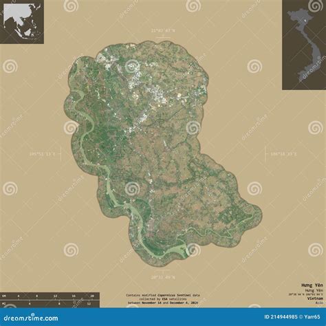 Hung Yen, Vietnam - Composition. Sentinel-2 Satellite Stock