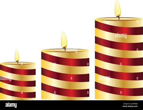 Set Of Lit Candles In Different Sizes Stock Vector Image Art Alamy